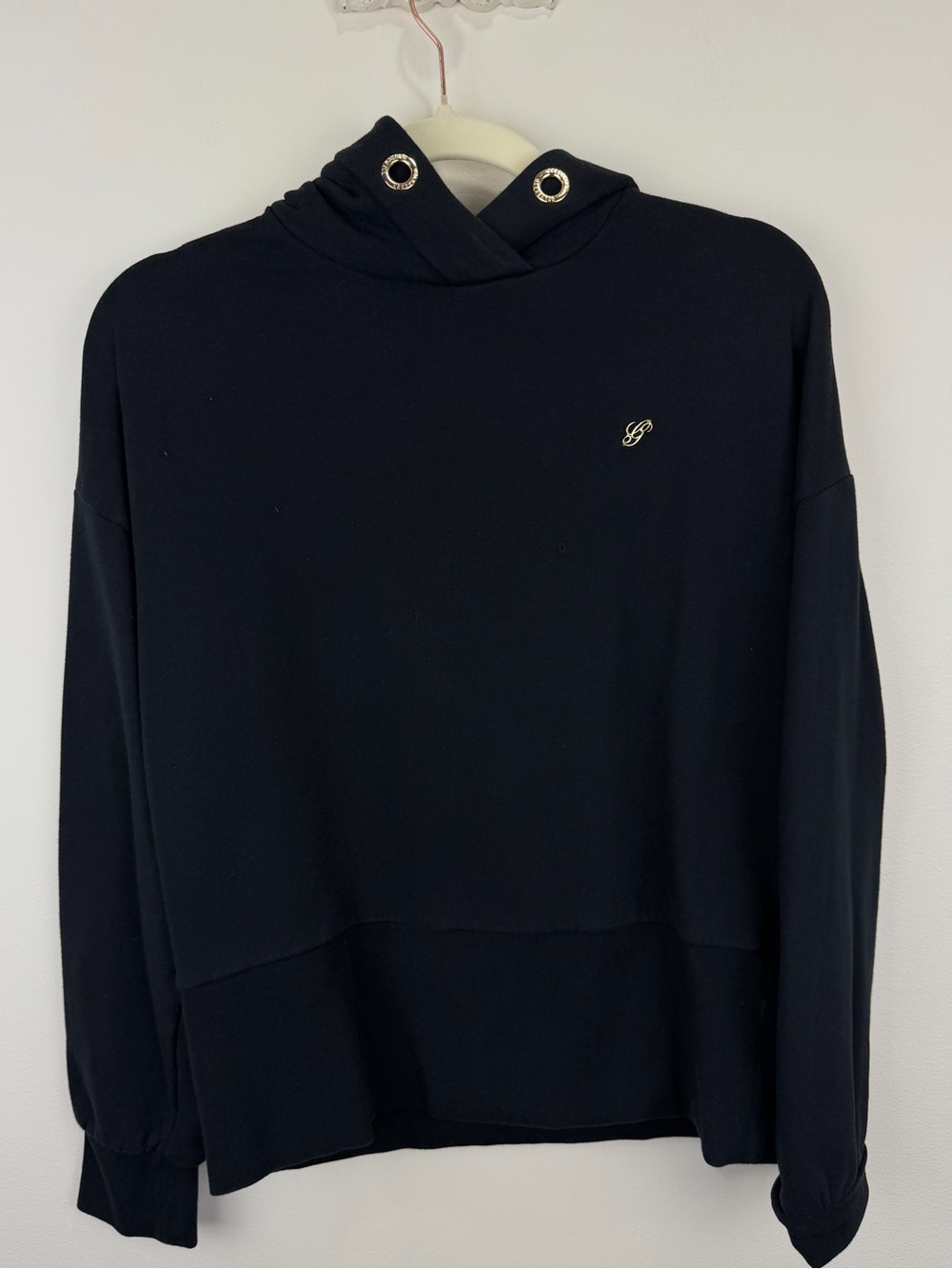 Goldbergh Ollie Black Hooded Sweatshirt Gold Hardware Women’s S